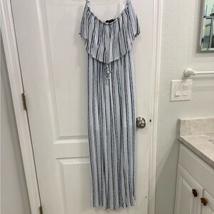 Forever 21 Blue and White Striped Maxi Dress